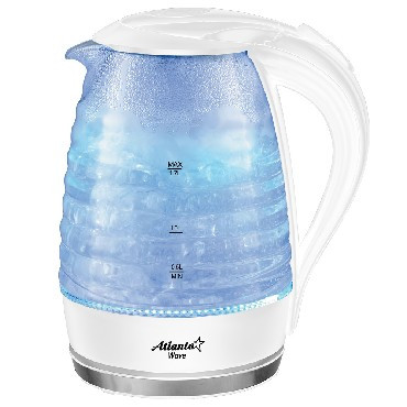 Чайник электрический ATLANTA ATH-2467 white (1,7л. стекло)