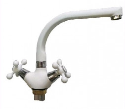 Смеситель для кухни BRIMIX 1090 Смеситель кухонный металлокерамика белый