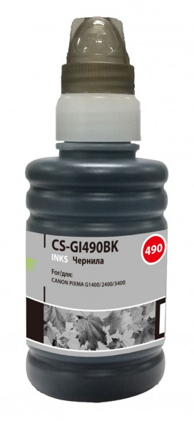 чернила для принтера CACTUS CS-GI490BK черный 100мл для CANON PIXMA G1400/G2400/G3400