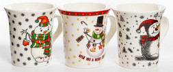 Кружка OLAFF 223-08009 СНЕГОВИЧОК, 310мл, микс 3 декора 55599
