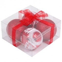 Шары и украшения ВОЛШЕБНАЯ СТРАНА Набор шаров PB6-4TDG-R 4 шт. 6см красный 102164