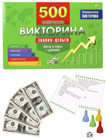 Настольные игры РЫЖИЙ КОТ ВИКТОРИНА 500 вопросов. Знания - деньги (Арт. ИН-4928)