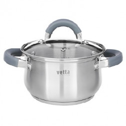 Кастрюля VETTA Вена 16х9,5см. 1,9л. со стекл. крышкой, индукция 822-043