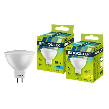Лампочка светодиодная ERGOLUX LED-JCDR-7W-GU5.3-3K (Эл.лампа светодиодная JCDR 7Вт GU5.3 3000K 172-265В)