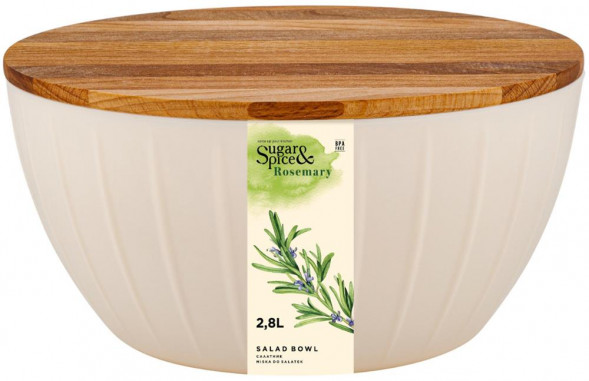 Салатница SUGAR&amp;SPICE SE106011996 Rosemary 2,8л с деревянной крышкой