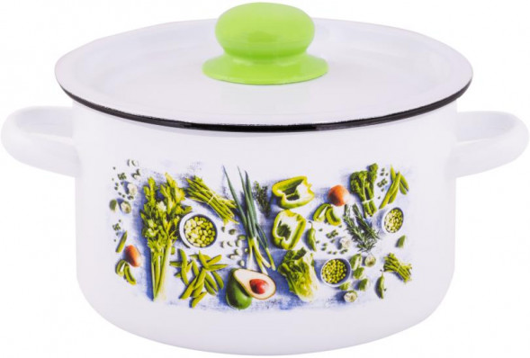 Кастрюля APPETITE 1с16с/1 Свежая зелень эмал цил 2,9л