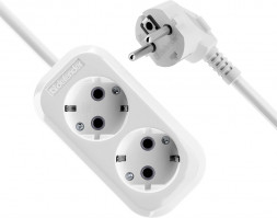 Удлинитель DEFENDER (99366) R320 16 А 2 роз х3м , белый