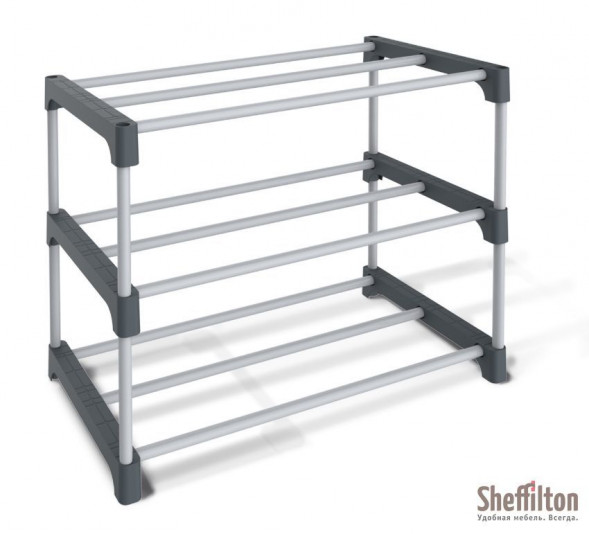 Полка для обуви SHEFFILTON SHT-SR6-P/SR3-P пластик серый/темно-серый (982055)