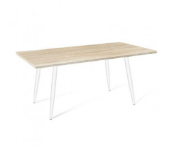 Стол SHEFFILTON SHT-TU14/120/80 МДФ белый муар/дуб сонома светлый металл/МДФ 201417