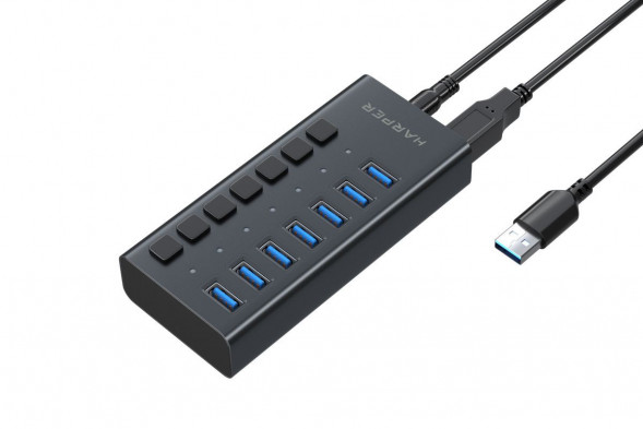 USB ХАБЫ HARPER HUB-07MB Black