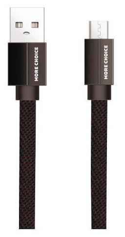 Кабель More choice (4627151194462) K20m Дата-кабель USB 2.1A для micro плоский USB - 1м Black
