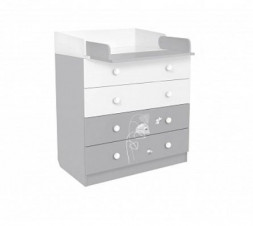 Комод POLINI Комод Polini kids French 1580, Amis, белый-серый (2 кор.)