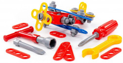 Игрушка ПОЛЕСЬЕ Конструктор Изобретатель - Самолёт №1 (57 элементов) (в пакете) 55002