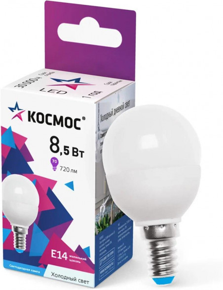 Светодиодная лампа КОСМОС LkecLED8.5wGL45E1465 белый