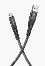 Кабель HOCO (6931474757630) U105 Treasure jelly braided Type C (m) 1.2m - черный