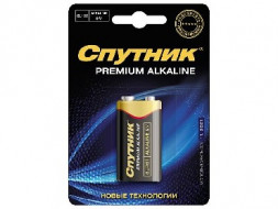 Элементы питания СПУТНИК 6LR61/1B PREMIUM ALKALINE