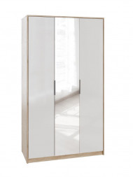 Шкаф МЕБЕЛЬ-КОМПЛЕКС Нордик Шкаф 3-х створчатый с зеркалом Дуб сонома/Белая Аляска
