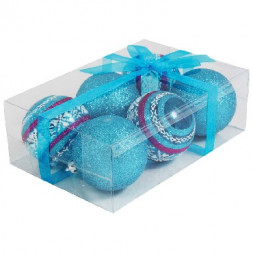 Шары и украшения ВОЛШЕБНАЯ СТРАНА Набор шаров PB6-6TDG-1-B 6шт. 6см синий 102153