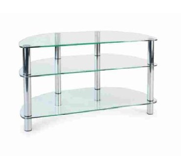 Стойка для TV MD 402 slim/хром/прозр