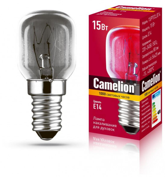 Лампа CAMELION (12979) 15/PT/CL/E14 - для духовок