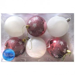Шары и украшения ВОЛШЕБНАЯ СТРАНА Набор шаров SYCB17-257 6шт. 8см 003311