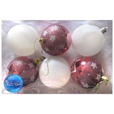 Шары и украшения ВОЛШЕБНАЯ СТРАНА Набор шаров SYCB17-257 6шт. 8см 003311