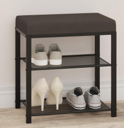 Банкетка ЗМИ Банкетка Торонто 13S (TORONTO 13S banquet&shoes) цвет каркаса черный, цвет сиденья серый БТ13СЧС