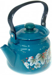 Чайник СИБИРСКИЕ ТОВАРЫ С2714.3Б эмал 2,3л с рис бирюзовый