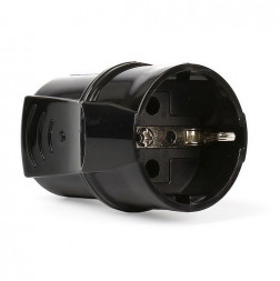 розетка SMARTBUY (SBE-16-S01-bz) Штепсельное гнездо с заземлением черное 16А 250В