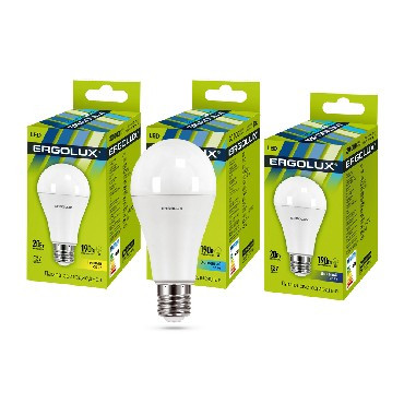 Лампочка светодиодная ERGOLUX (13184) LED-A65-20W-E27-6K