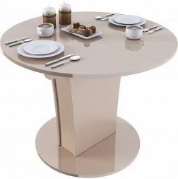 Стол-трансформер BONMEBEL Bergamo Стол-трансформер-6 (круглый) эмаль бежевый глянец (2 пак.)