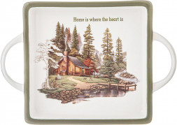 LEFARD БЛЮДО С РУЧКАМИ &quot;FAMILY HOUSE&quot; КВАДРАТ. 25,5*18*4 СМ (КОР=18ШТ.) 263-1318