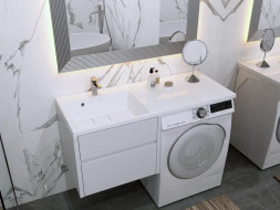 Раковина-столешница подвесная на стиральную машину PAOLA Magenta 1200 L Белый