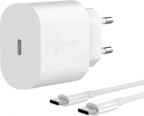 AKSBERRY (6900328420013) T25 25W PD + кабель Type-C, белый