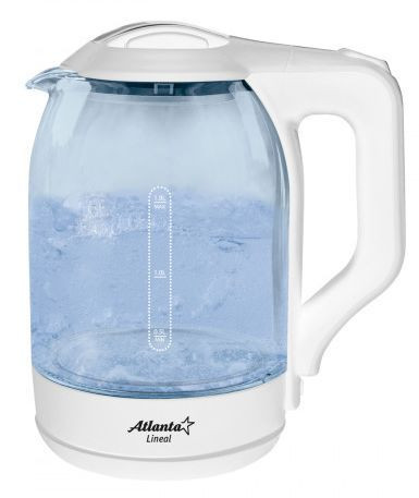 Чайник электрический ATLANTA ATH-2466 белый стекло