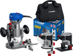Фрезер ЗУБР 750 Вт, кромочный фрезер, сумка, 3 основания, Профессионал (ФПК-750Н)
