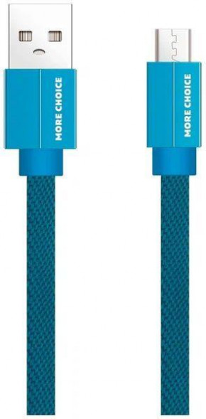 Кабель More choice (4627151194523) K20m Дата-кабель USB 2.1A для micro плоский USB - 1м Blue