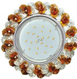 светильники ECOLA FO53RYECB GX53 H4 Прозрачный и Янтарь /Хром