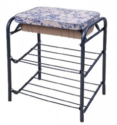 Банкетка NIKA Банкетка HAUSHALT для обуви в стиле Де Жуи/ сапфир НБ1/J