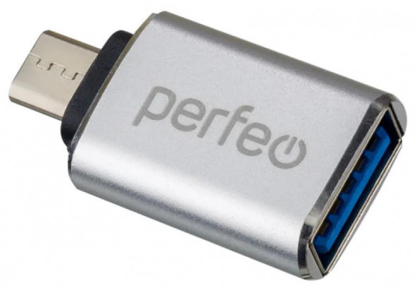 Адаптер PERFEO (PF_C3002) adapter USB на micro USB c OTG, 3.0 (PF-VI-O012 Silver) серебряный
