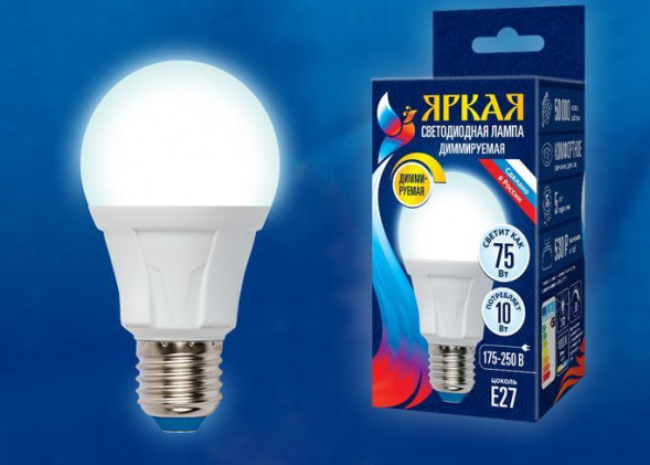 Лампочка UNIEL (UL-00004286) LED-A60 10W/4000K/E27/FR/DIM PLP01WH