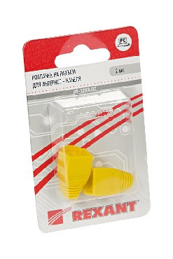 Разъем REXANT (05-1203-02) колпачек для 8P8C жёлтый 2шт БЛИСТЕР