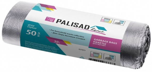 Пакеты для мусора PALISAD Пакеты для мусора 30 л X 50 шт. серые, HOME 927075