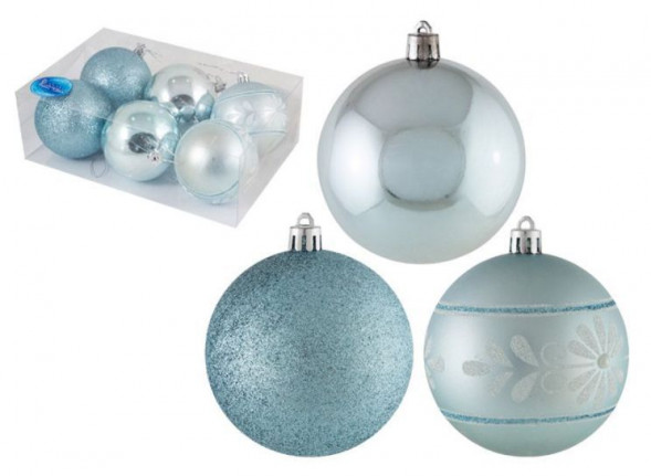 Шары и украшения ВОЛШЕБНАЯ СТРАНА Набор шаров SYCB17-320 6шт. 8см бирюзовый 003331