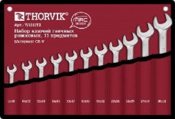 THORVIK W1S11TB Набор ключей гаечных рожковых серии ARC в сумке, 8-32 мм, 11 предметов