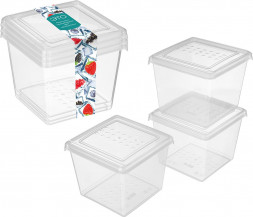 Контейнер HOMVER для заморозки &quot;Asti&quot; квадратных 1л х 3 шт. (бесцветный) 221101301/00