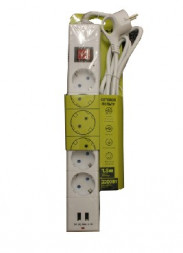 Сетевой фильтр DUWI 32590 1 С/Ф 5 гнезд- 1,5м - белый