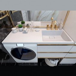 Раковина-столешница подвесная на стиральную машину PAOLA Magenta 1200 R Белый