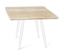 Стол SHEFFILTON SHT-TU14/80/80 МДФ белый муар/дуб сонома светлый металл/МДФ 201286