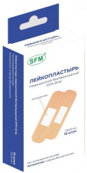 Лейкопластырь SFM Лейкопластырь SFM набор БАКТЕРИЦИДНЫЙ 7,2 см х 1,9 см №10